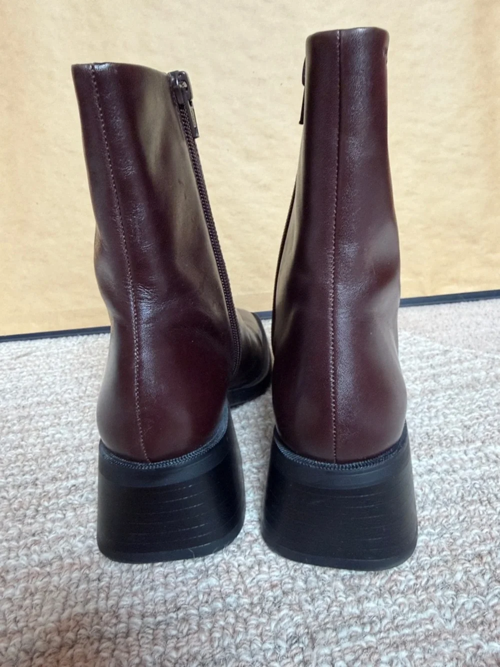 Vagabond Dark Brown Leather Square-Toe Ankle Boots - Picture 4 of 5